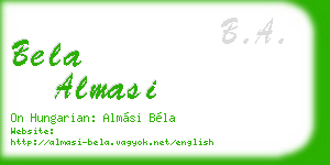bela almasi business card